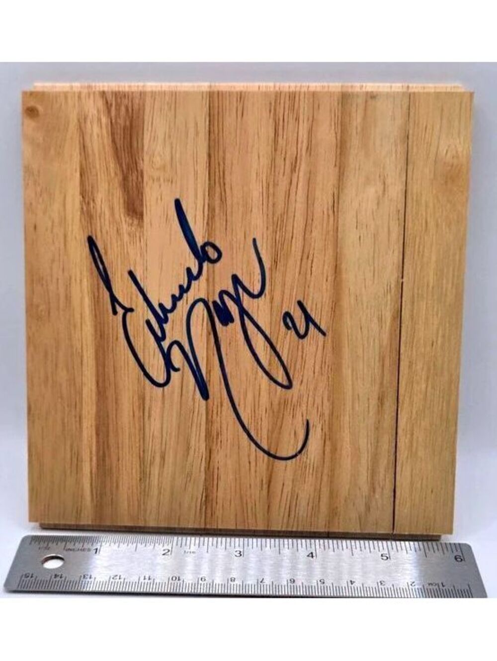 Eduardo Najera Signed Autographed Oklahoma Basketball Hardwood Floor Tile